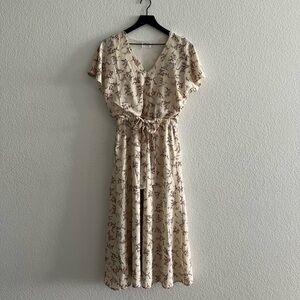 Sienna Sky Pink and Cream Pleated Midi Sundress